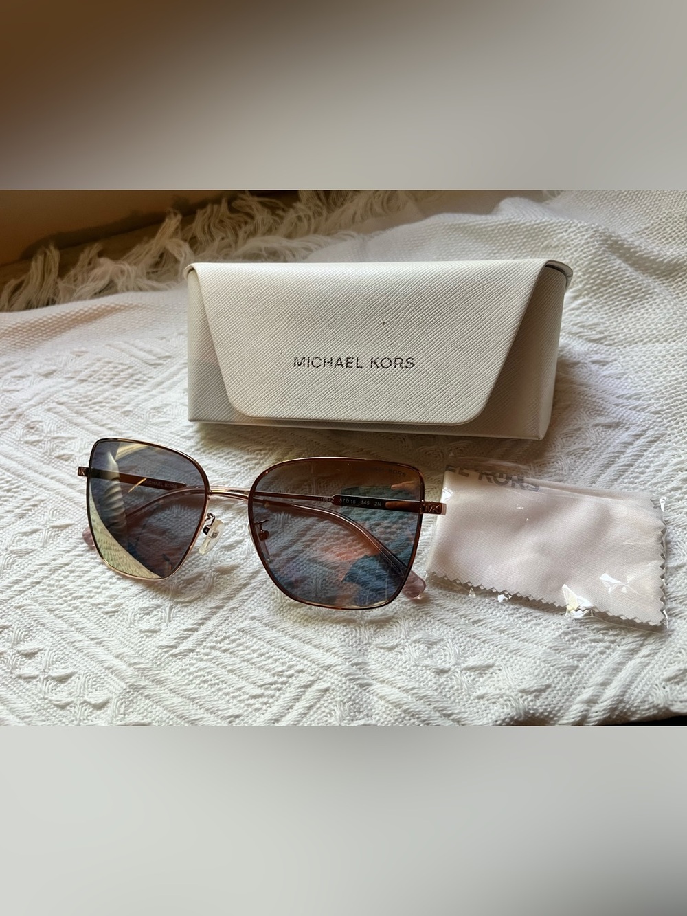 Michael Kors Women's Brown Tortoiseshell Gradient Square Sunglasses